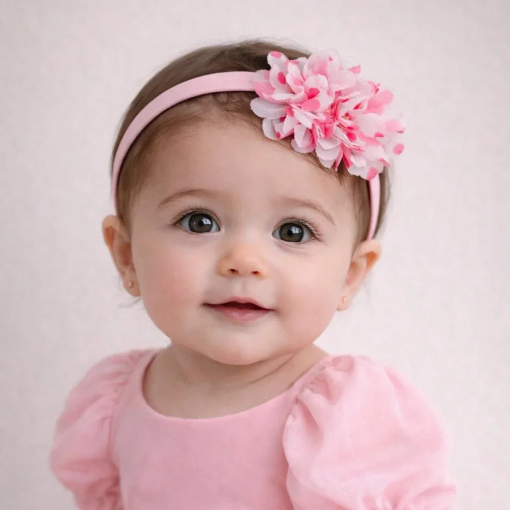 Halabaloo Charming‎ Boutique Thin Hard Headband Pink w/Pink Hearts One Size NWOT